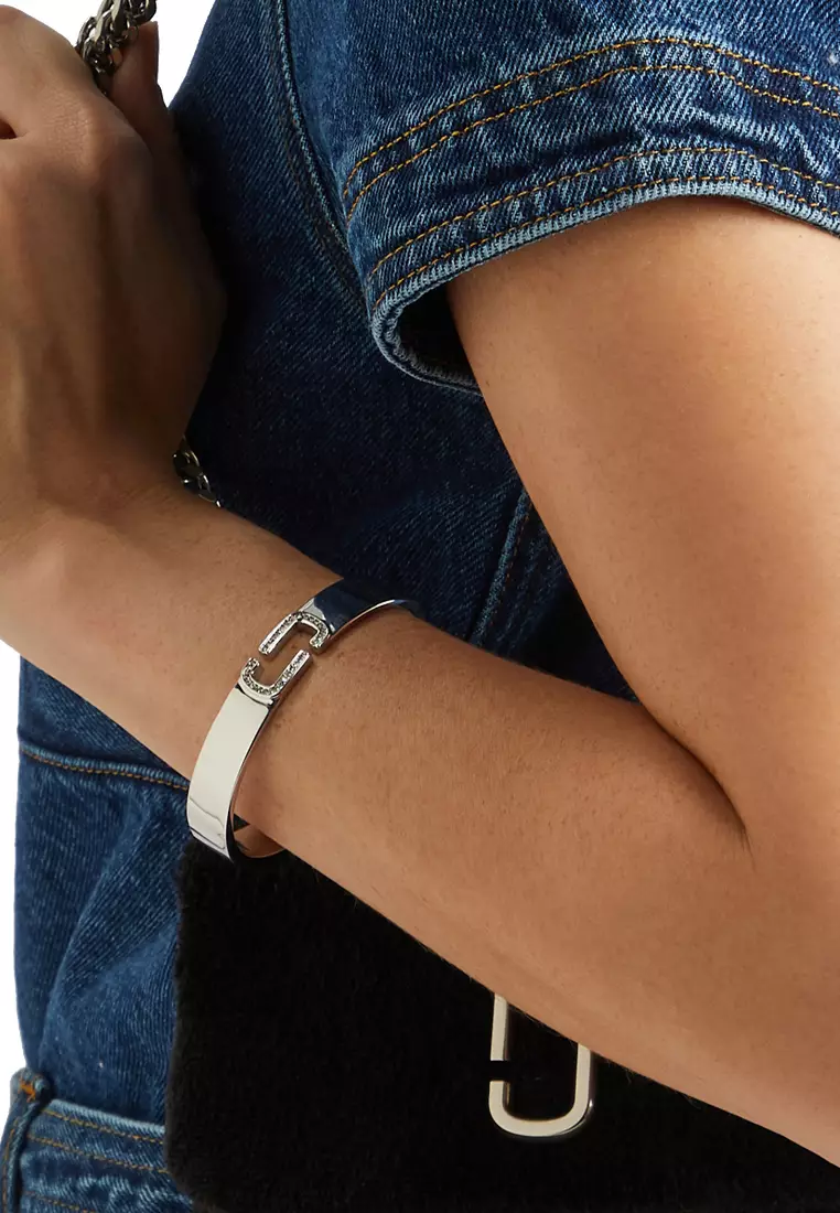The J Marc Crystal Bangle Bracelet in Crystal/ Silver J103MT2RE22