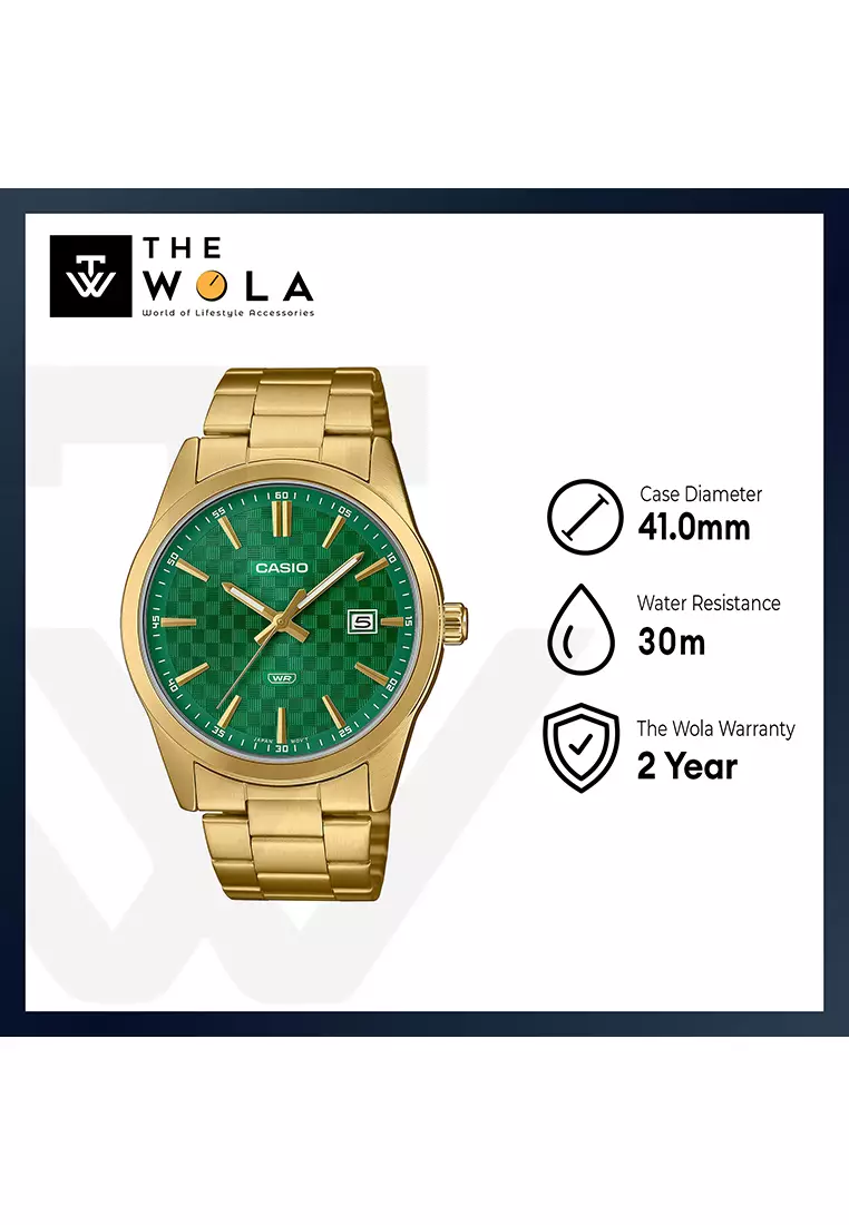 Buy casio Men's Analog Watch MTP-VD03G-3A Gold Stainless Steel Strap ...