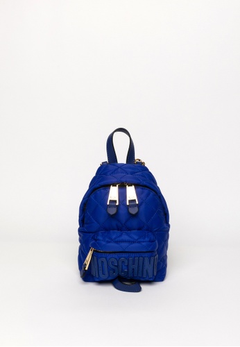 MOSCHINO blue Quilted Logo Backpack 11359AC90416F7GS_1