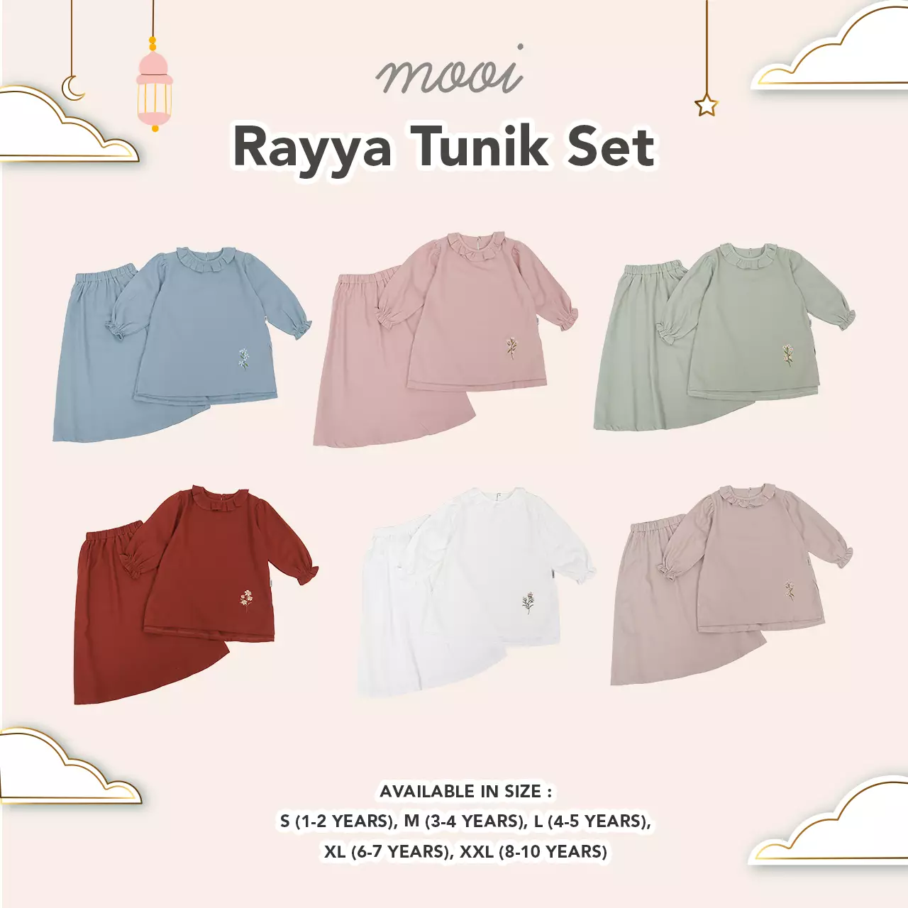 Mooi Setelan Anak Perempuan Raya Collection Rayya Tunik Set V1 - Khaki