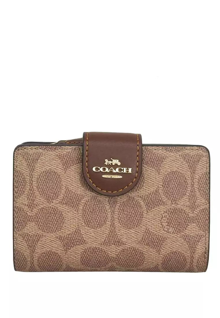 Buy Coach Medium Corner Zip Wallet In Signature Canvas - Tan Brown 2026  Online | ZALORA
