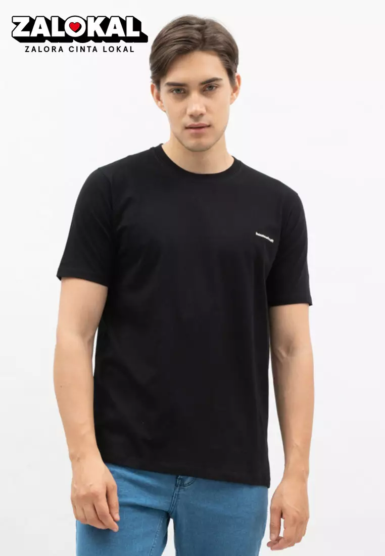 Kaos Polos Pria Premium Katun Combed Lengan Pendek Hitam