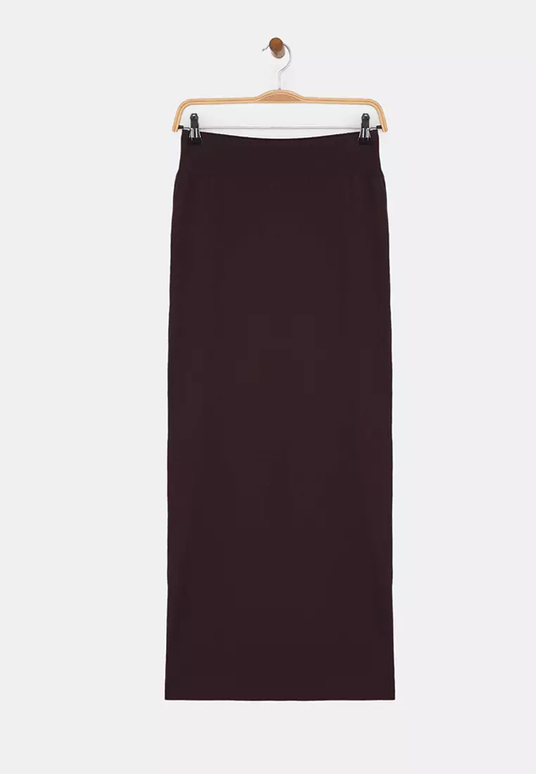 Limited Edition Brown Premium Yarn/Special Yarn Knit Skirt Twoaw26Et00050