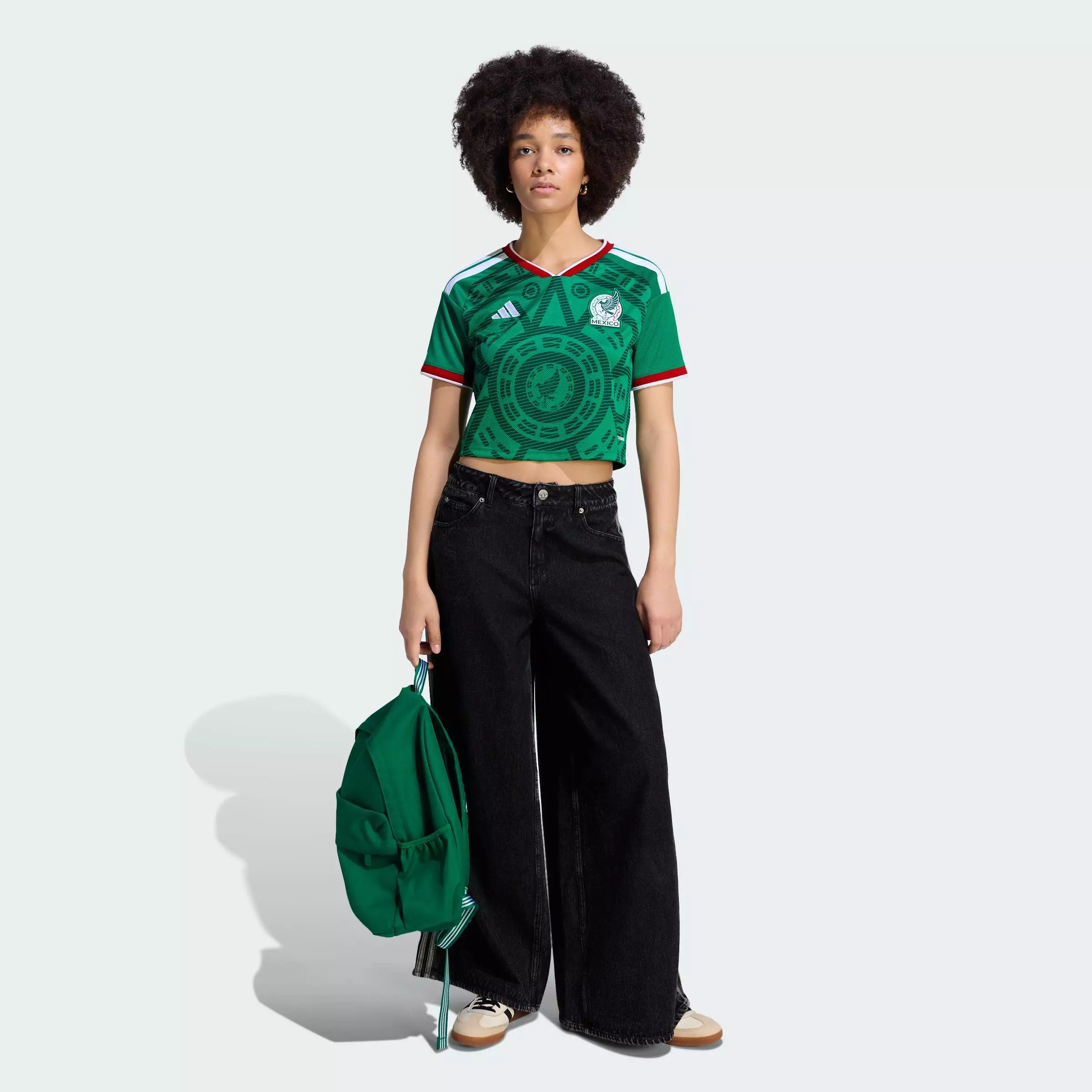 Buy ADIDAS Football Mexico 26 Home Cropped Jersey Women Green