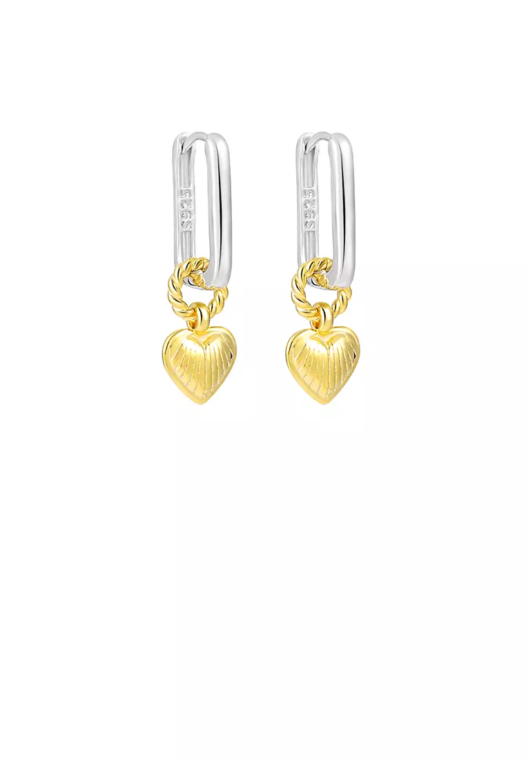 Gold sales heart earrings