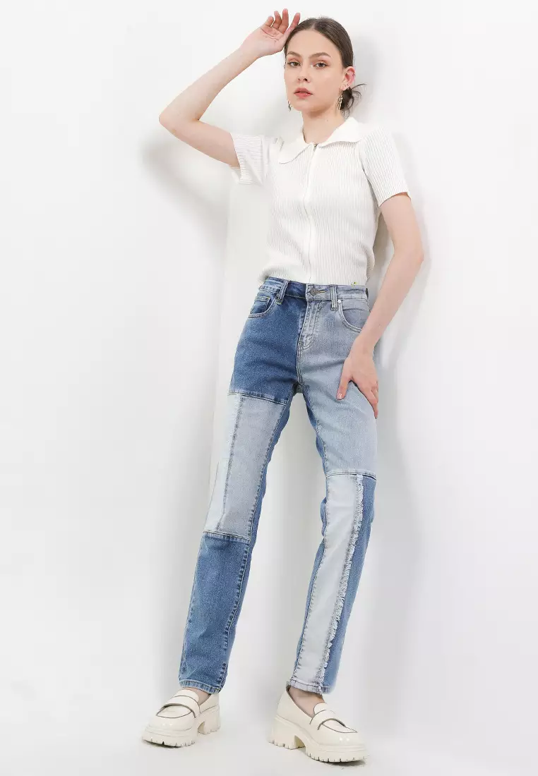 High Waist Straight Denim Pant FTW368