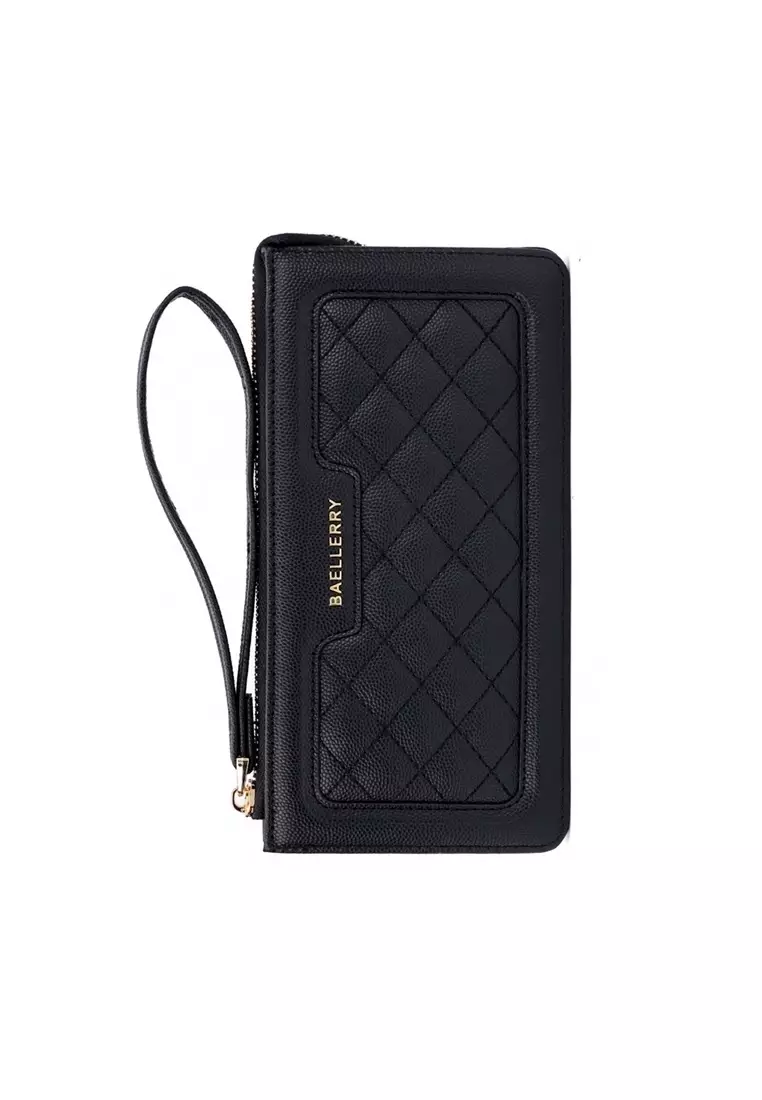 Dompet Wanita Panjang Clutch Dompet Handphone Bahan Kulit PU Leather ORIGINAL - Black