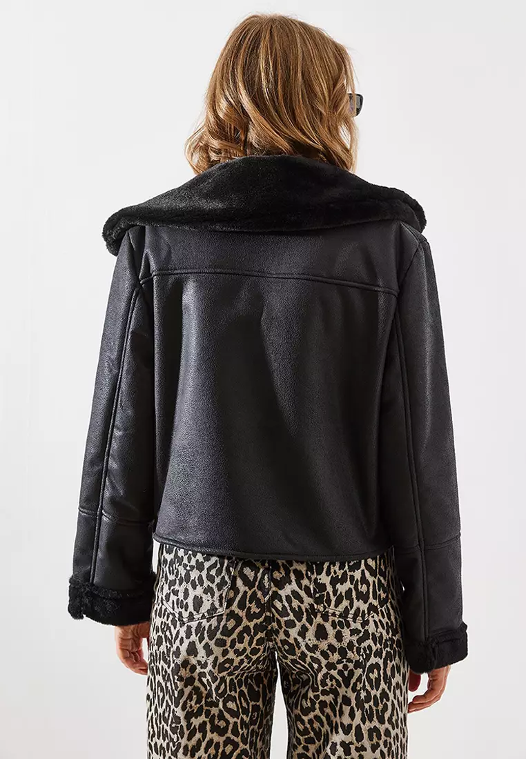 Women's Fur Laminated Leather Coat 2243 60101006