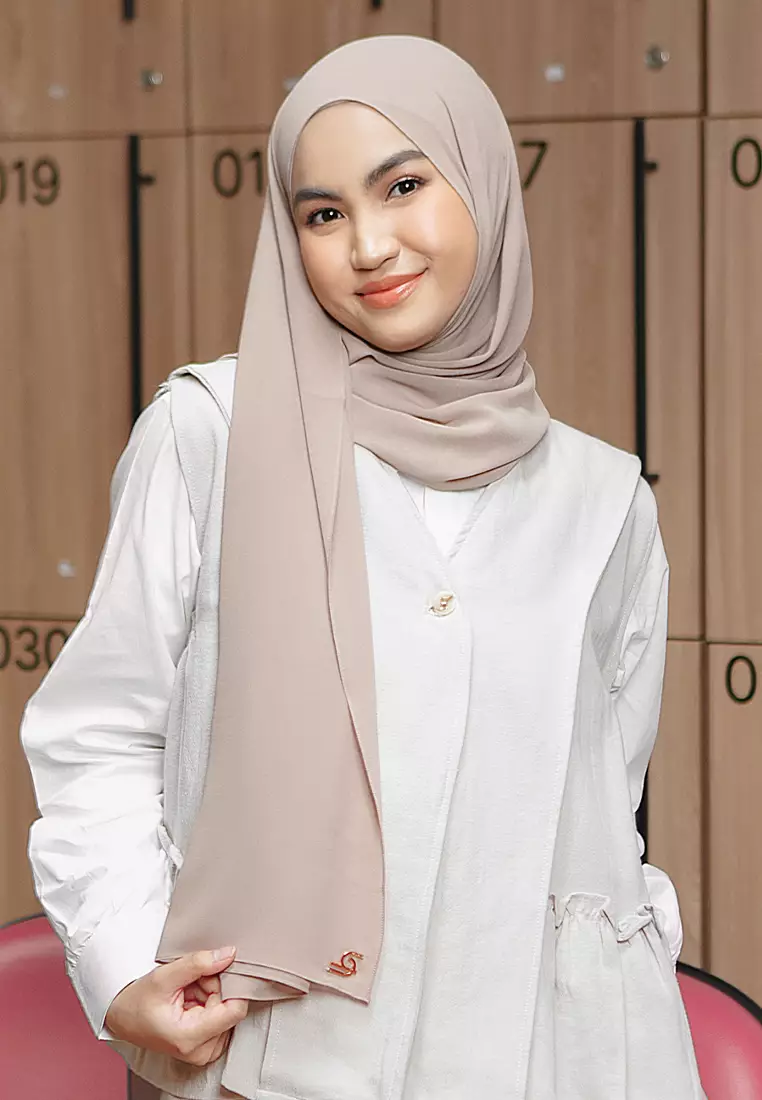Bawal Signature Shawl Soft Nude (Pashmina Baby Doll Free Ciput Tali Rayon Exclusive New Label)