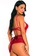 LYCKA red LDB4233-Lady One Piece Sexy Lace Bodysuit Pajamas Nightwear (Red) B3C5CUS198654AGS_2