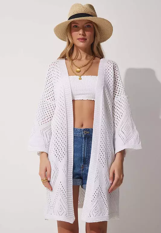Openwork Knitwear Kimono
