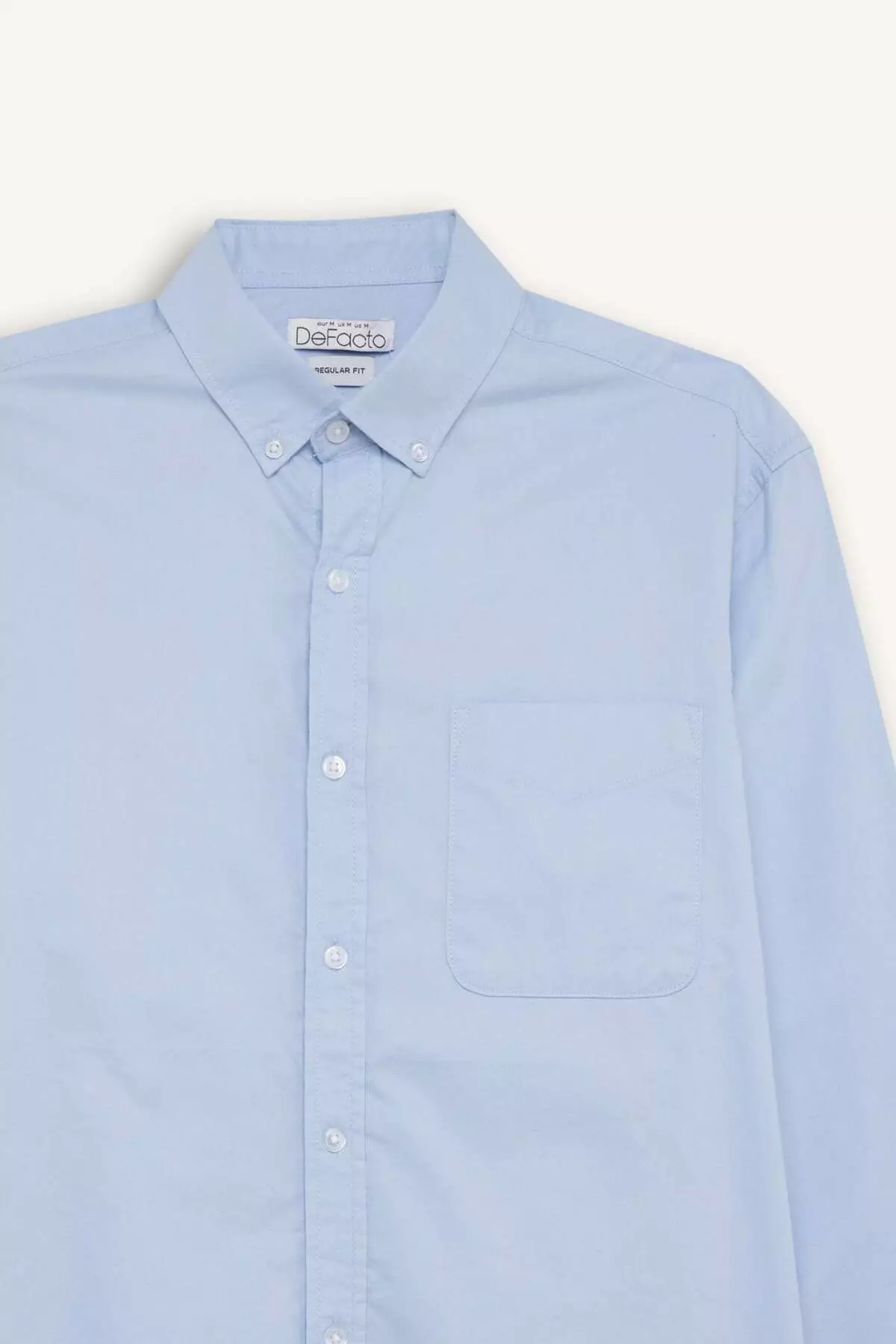 100% Cotton Regular Fit Polo Collar Oxford Basic Plain Long Sleeve Shirt A8028Ax25Sp