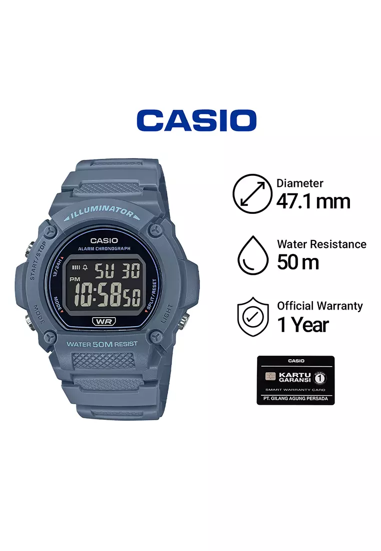 Jam Tangan Digital Pria Casio Standard W-219HC-2BV - Resin Band