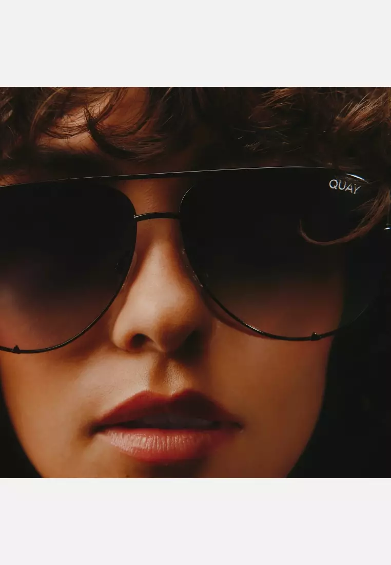 High Key Extra Large Sunglasses - Black/Fade Polarized