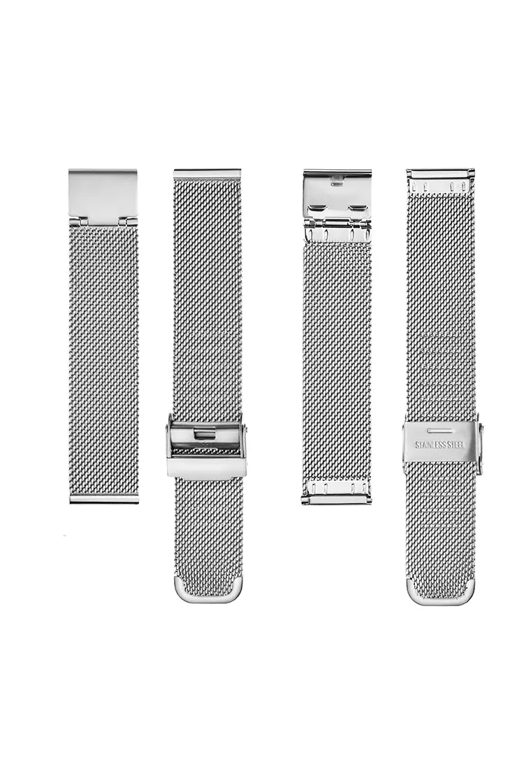 Amelia Parker Sand Turtle Silver Mesh watch