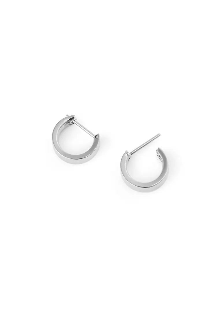 Line Earring Polished Silver 3.5mm - Unisex Earrings for women and men stainless steel Earrings DW Official Authentic Original