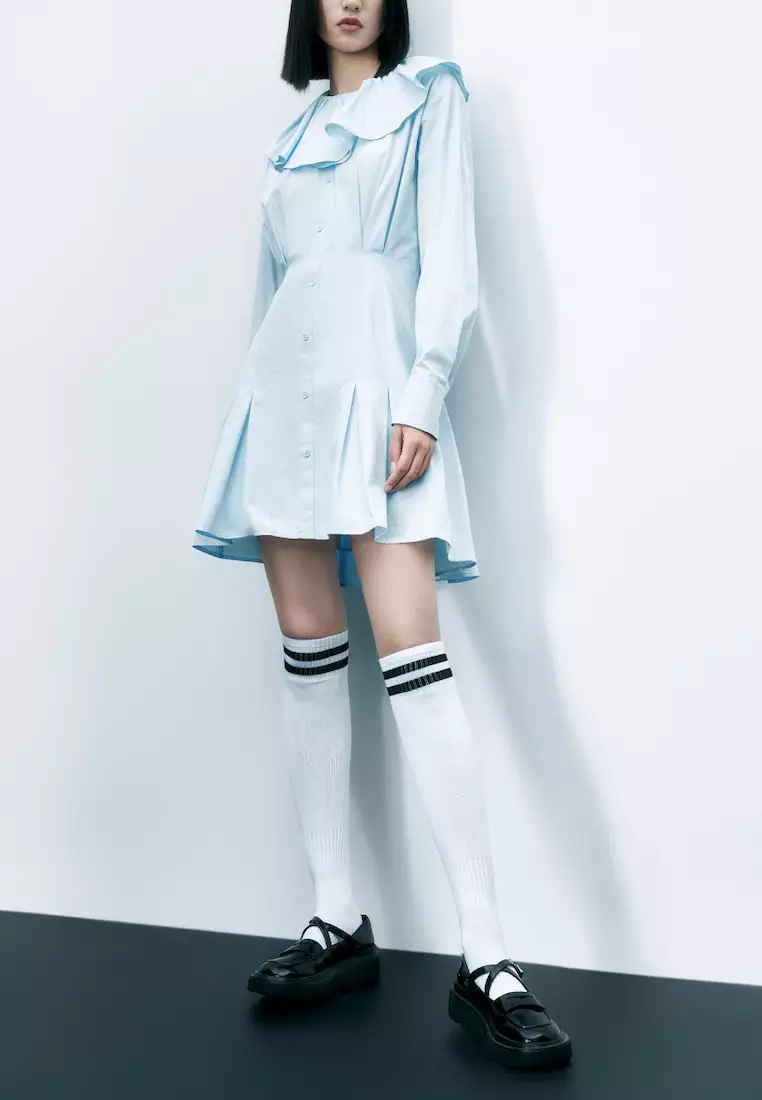 女装荷叶边宽松连衣裙