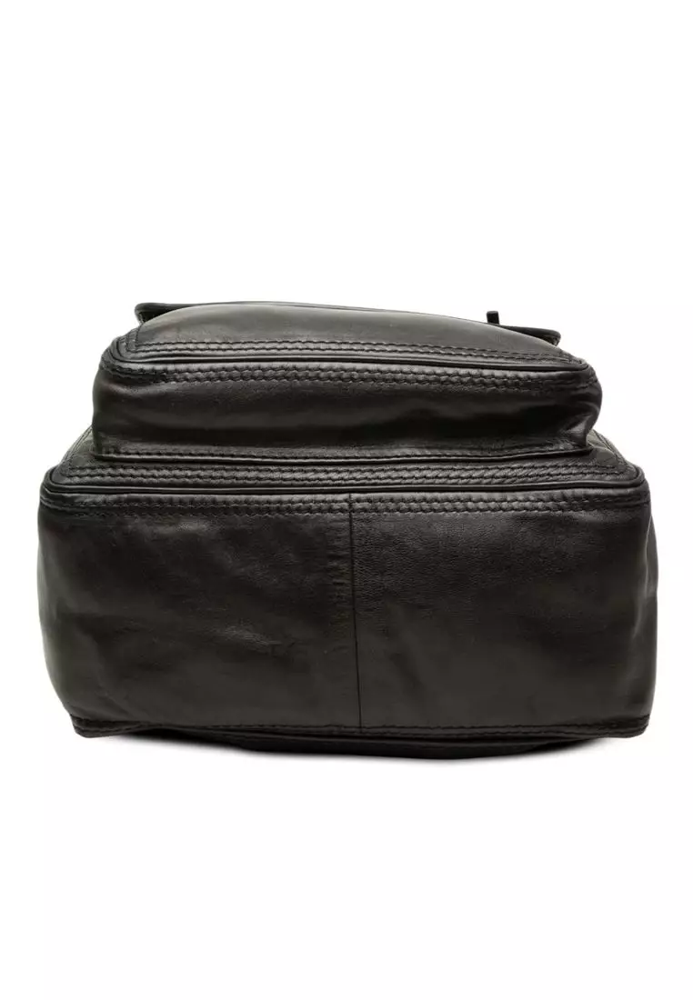 Pre-Loved Bottega Veneta Nappa Intrecciato Trimmed Drawstring Flap Backpack