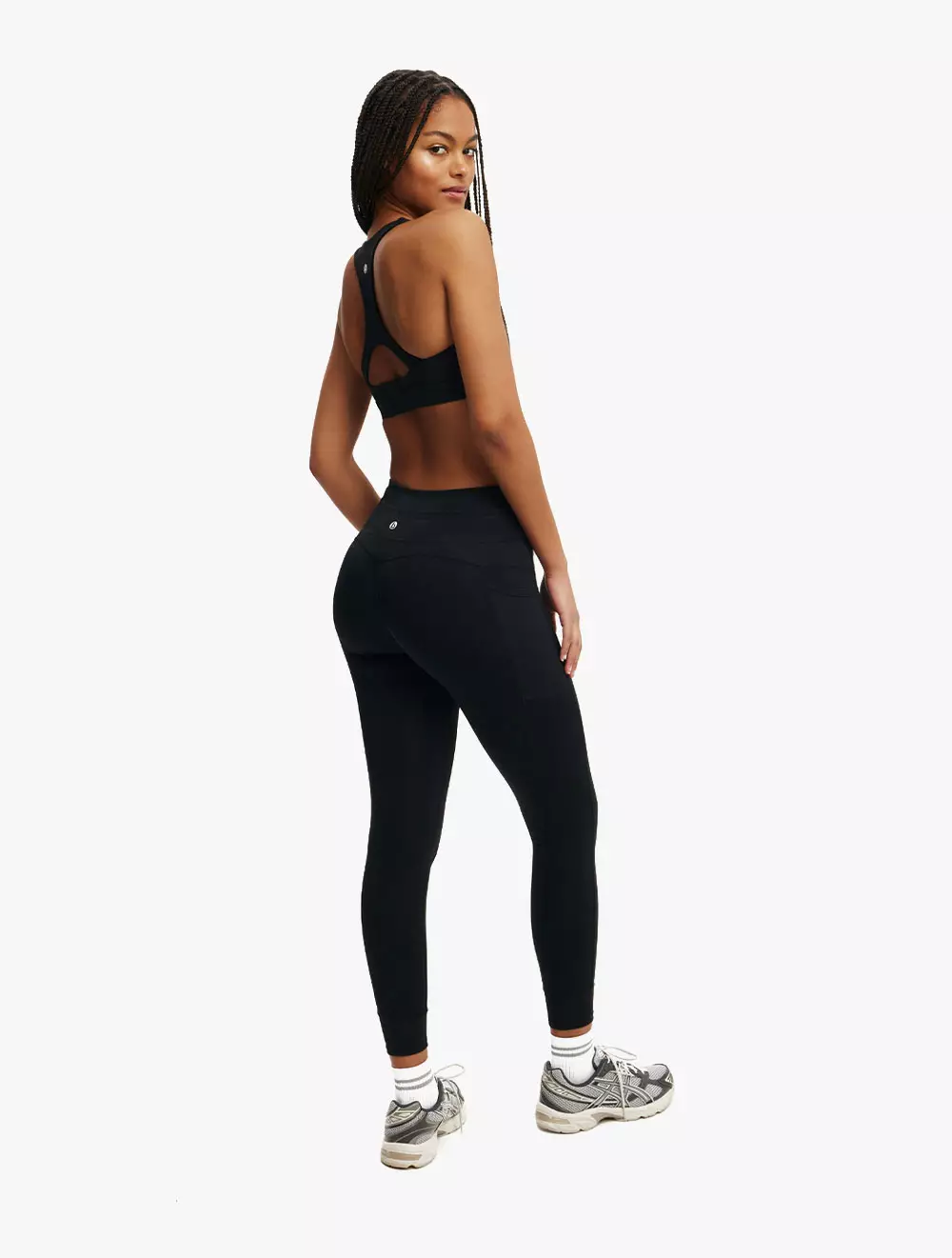 Cotton On Body -  Wanita - Ultimate Run Rib 7/8 Tight- Asia Fit - Black