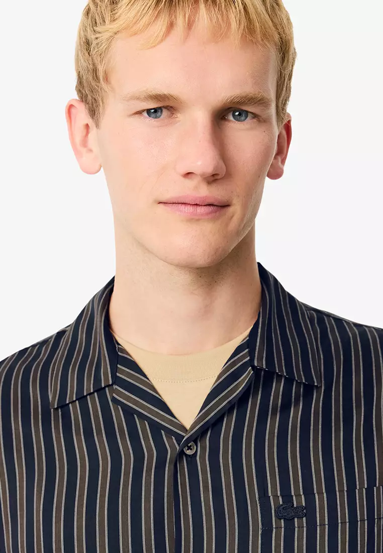 Relaxed Fit Striped Lyocell Shirt