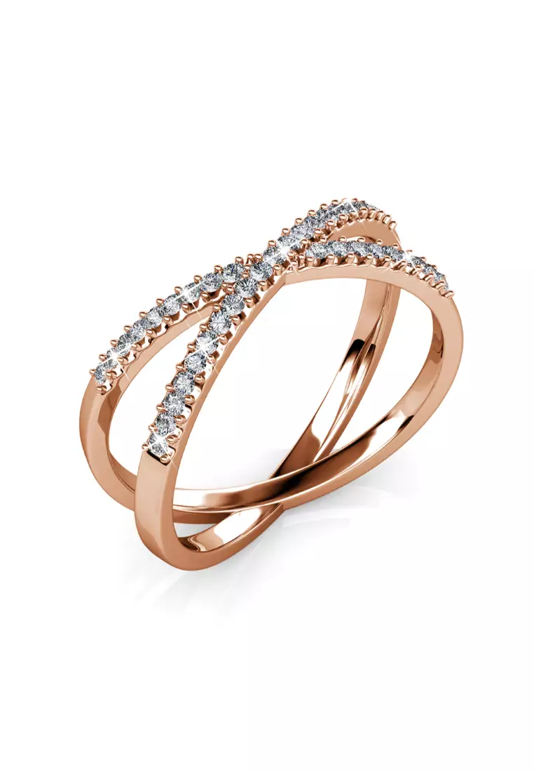 Buy Krystal Couture Synergy Ring in Rose Gold Embellished with ...