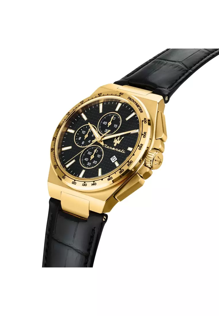【2 Years Warranty】MASERATI Velocita Silm' 40mm Black and Gold Men's Quartz Watch R8871653001