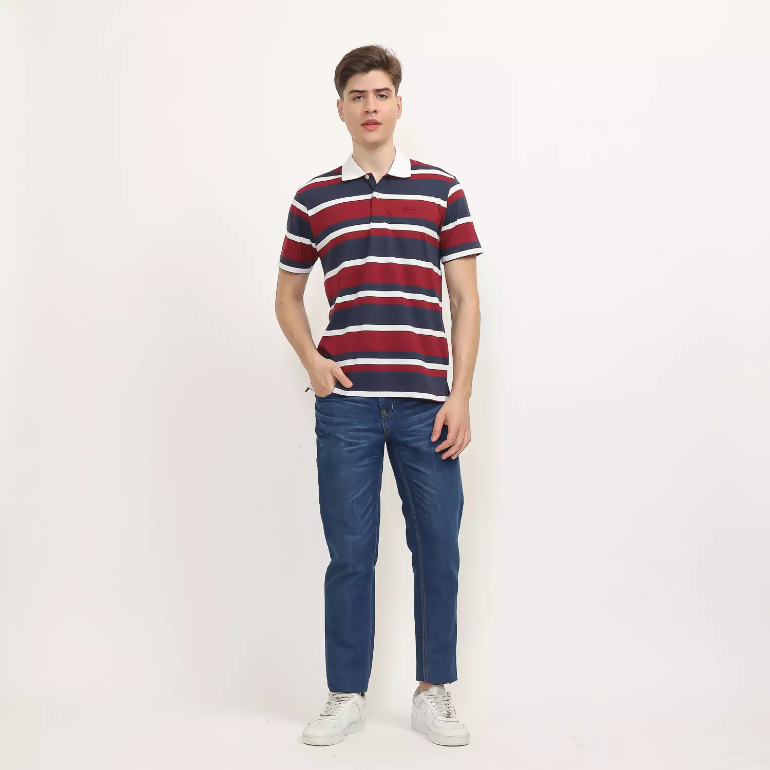 Hammer Men Polo Striped F1OPS24M1 I Kaos Polo Garis  Lengan Pendek Merah