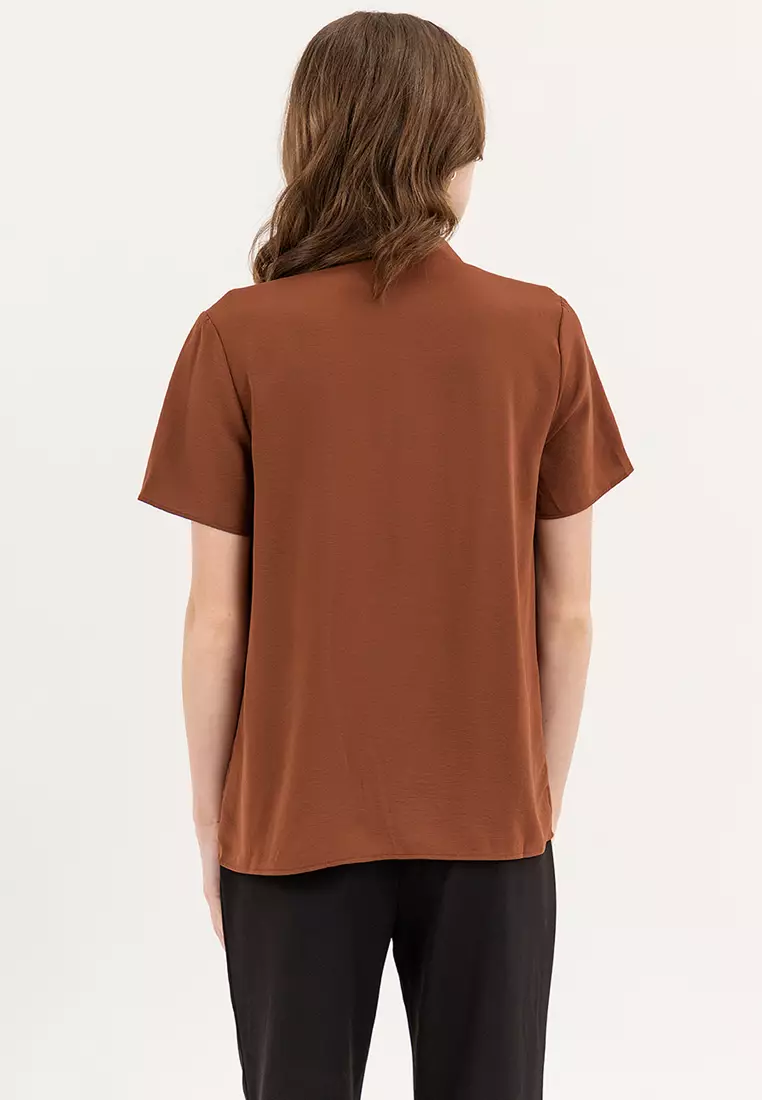Czaron Shirred Shoulder Blouse