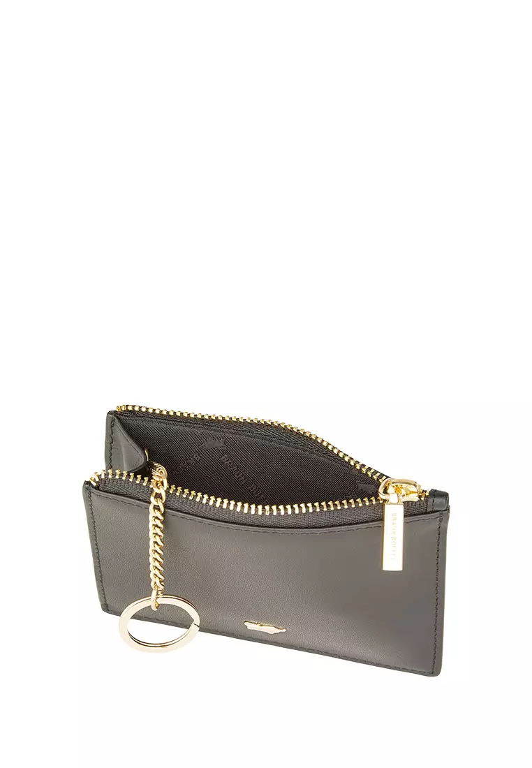 Ville Coin Holder With External Card Slots In Black