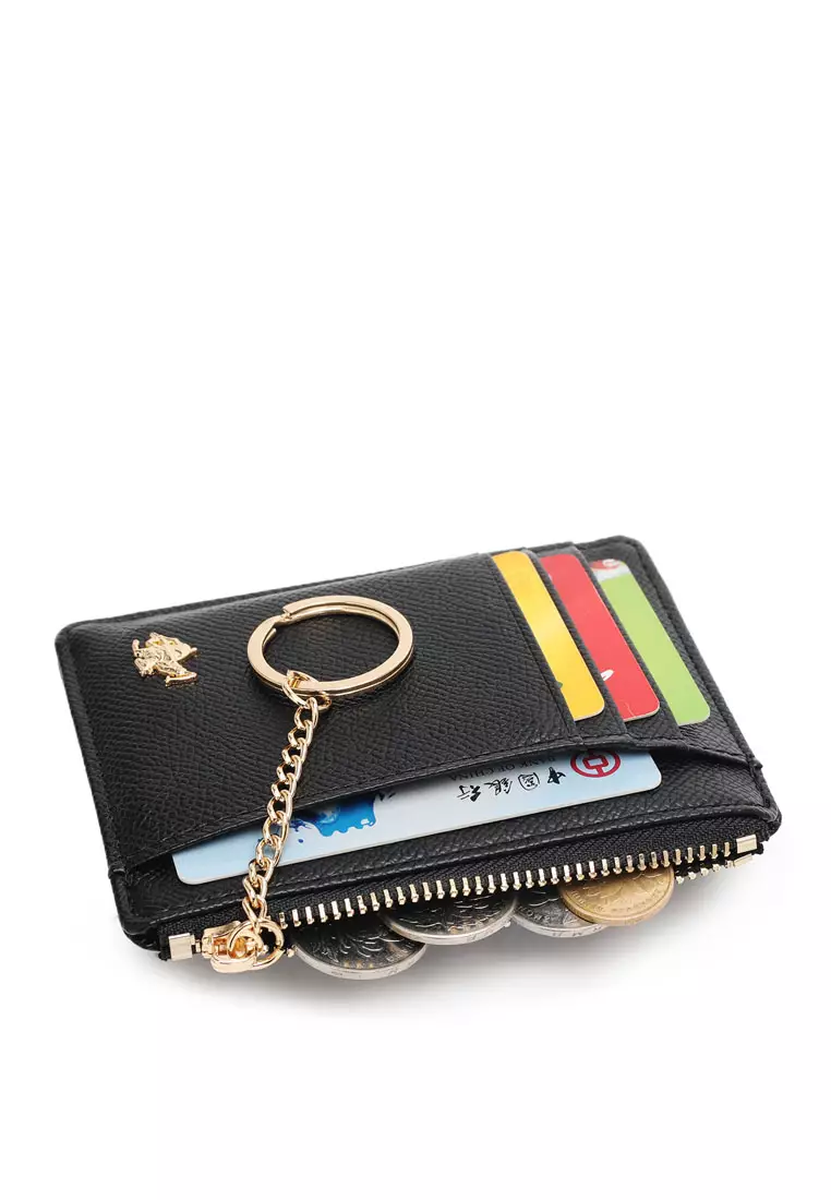 Women's Card Holder With Coin Compartment - Black