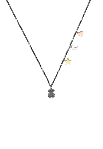 TOUS black and pink and silver and gold TOUS Sweet Dolls Dark Silver, Gold Vermeil, Rose Gold Vermeil and Silver Necklace FA3BAAC7972DA7GS_1
