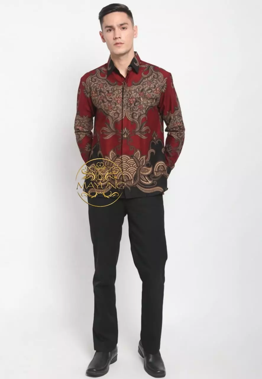 Gana Maron Kemeja Batik Pria Premium Slimfit Modern Lengan Panjang
