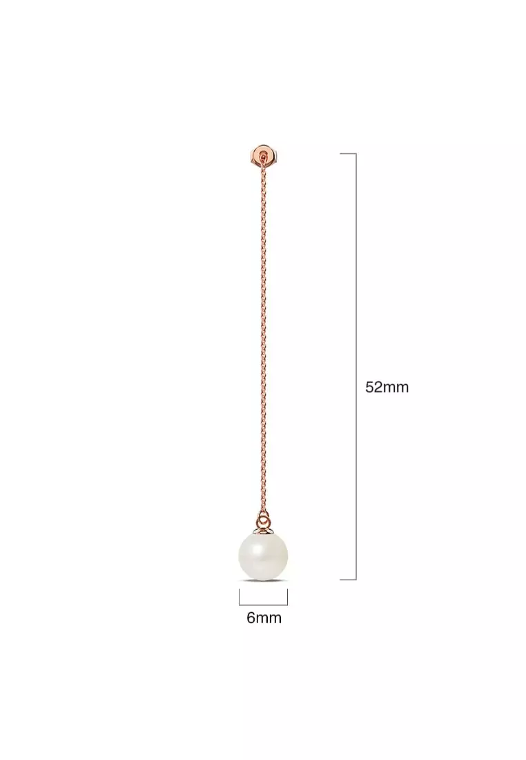 Katarina Pearl Drop Earrings Embellished with SWAROVSKI® Crystal Pearls-Rose Gold/Pearl