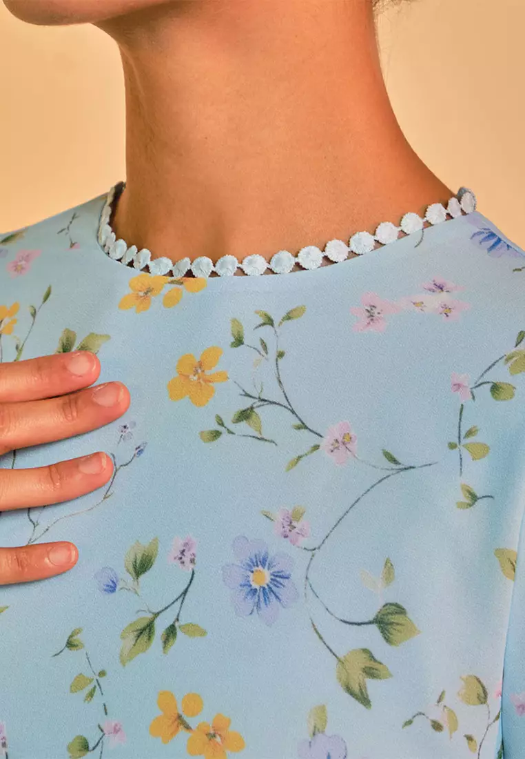 Fajar Blouse & Skirt - Sky Blue Spring
