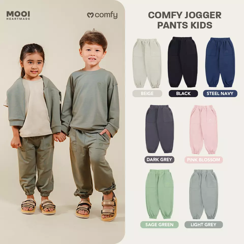 Mooi Celana Jogger Anak Comfy Jogger Pants Kids - Black