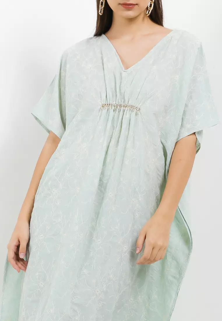 Beaded Detail Full Embroidery Kaftan