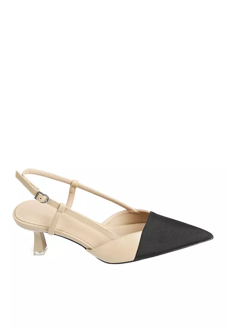 Discount on Twenty Eight Shoes  shoes - SKU: VANSA Color Block Back Strap Mid Heel Sandals VSW-H699-81