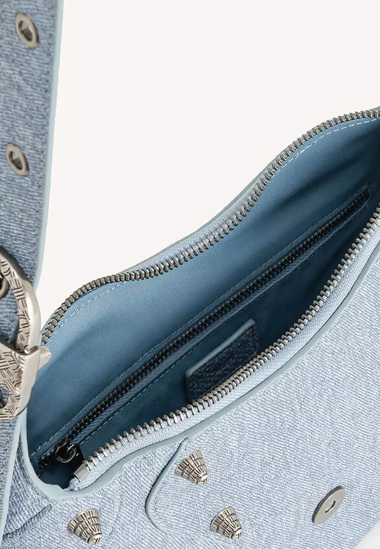 JW Pei Tessa Denim Effect Shoulder Bag - Blue