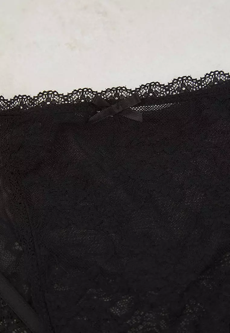 Single Lace Classic Knitted Stretchy Plus Size Fancy Panties