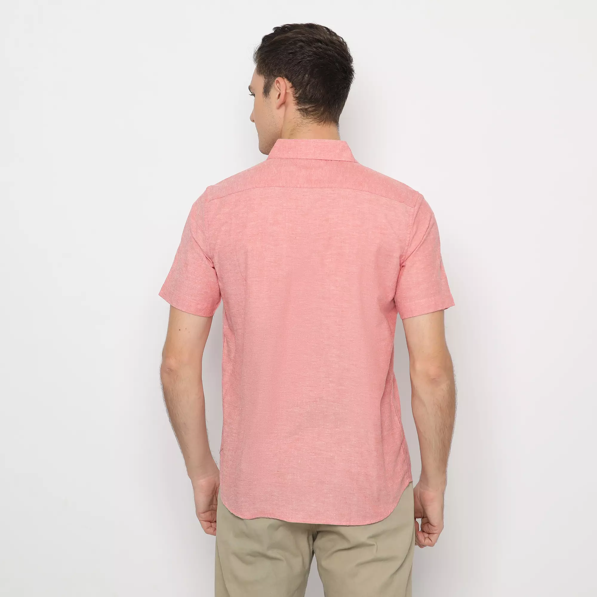 Platini Kemeja Pria Polos Lengan Pendek Katun Oxford Salem 1069