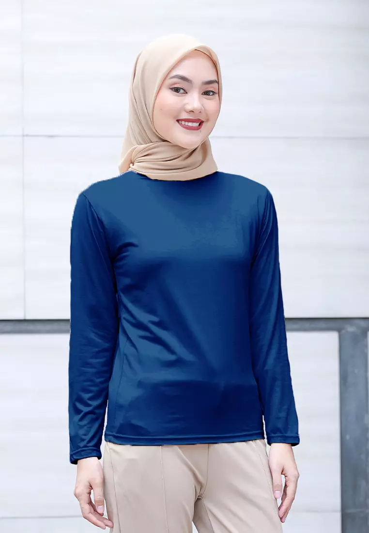 Cotton Bee - Manset Lengan Panjang Aneisha Inner Rayon - Galaxy Blue - XL 