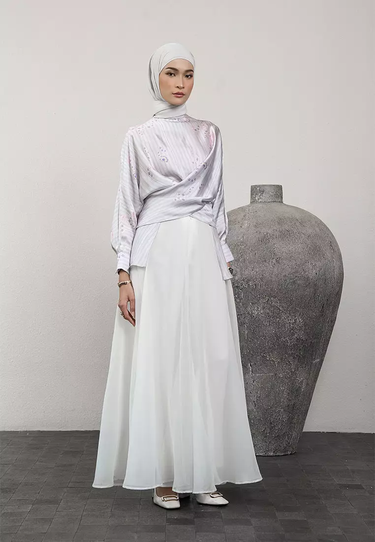 Kami Nasya Wrap Top Silver Pink