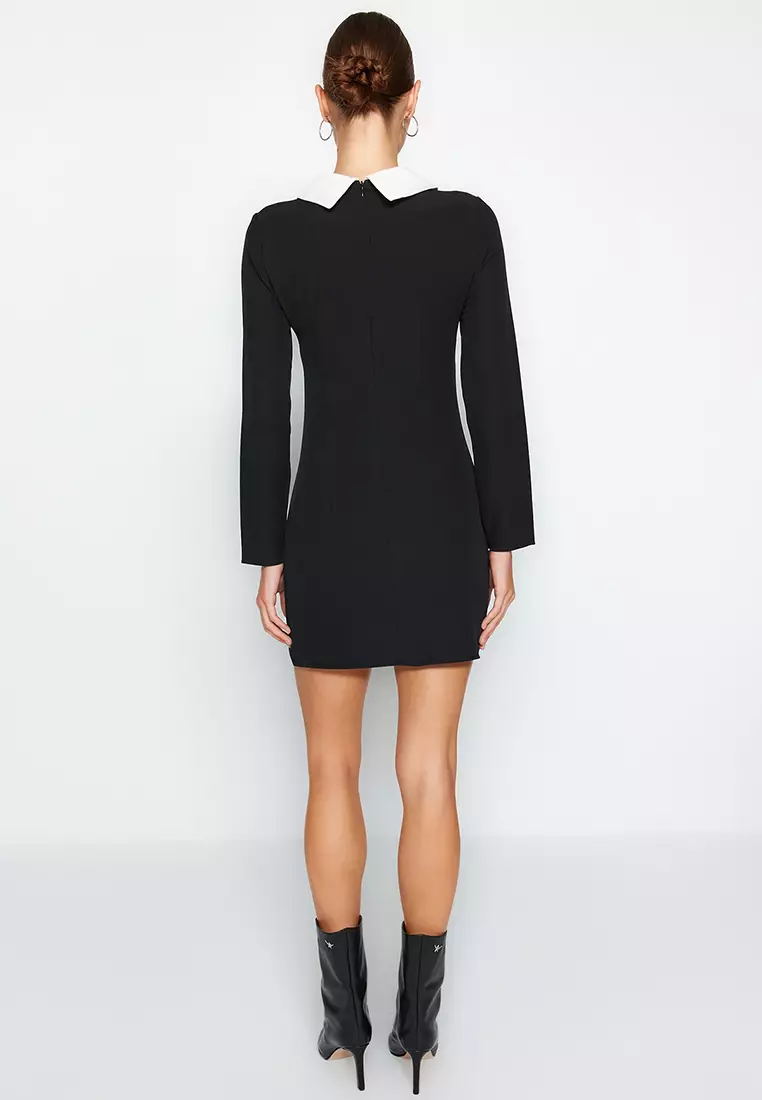 Collar Detail Woven Dress