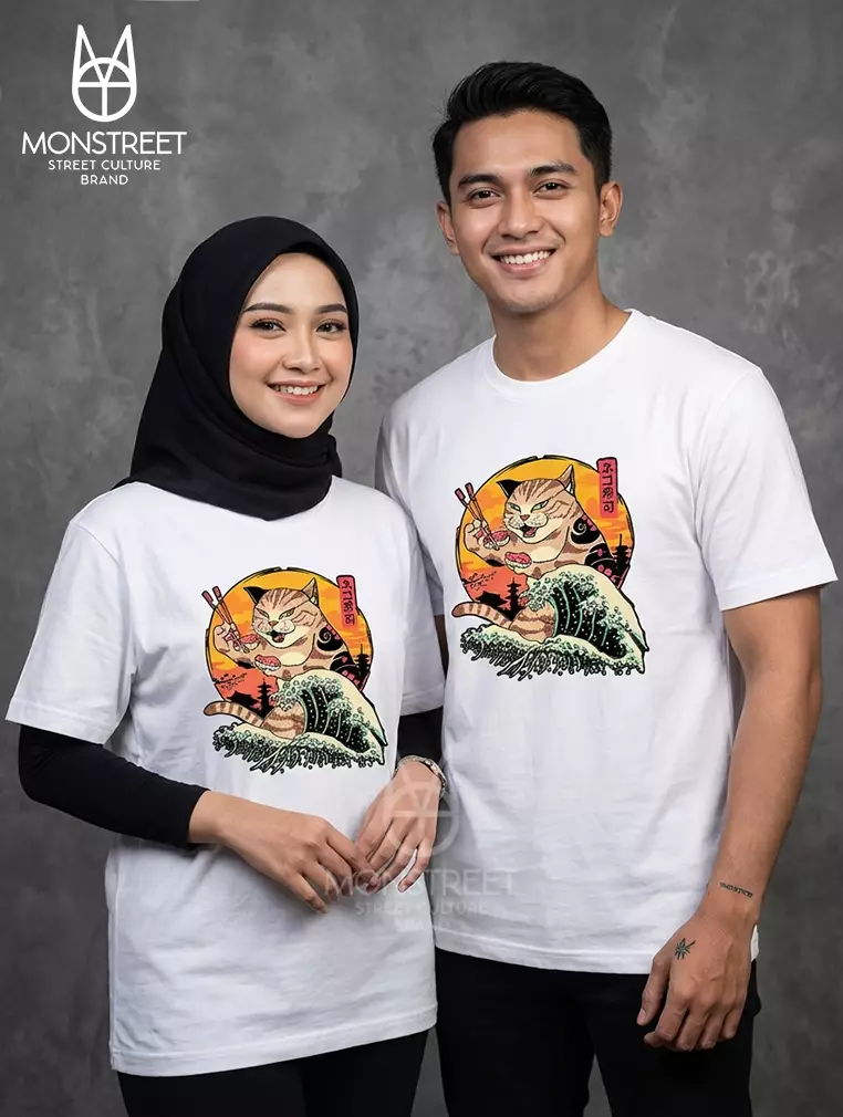 Monstreet Kaos Katun Combed 24S Grafis Reguler Fit Putih Tshirt UTR144 Cotton Combed 24S Graphic Tshirt Regular Fit White Tshirt