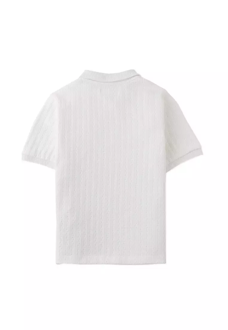 Diether Zipped Cable Jersey Polo Shirt