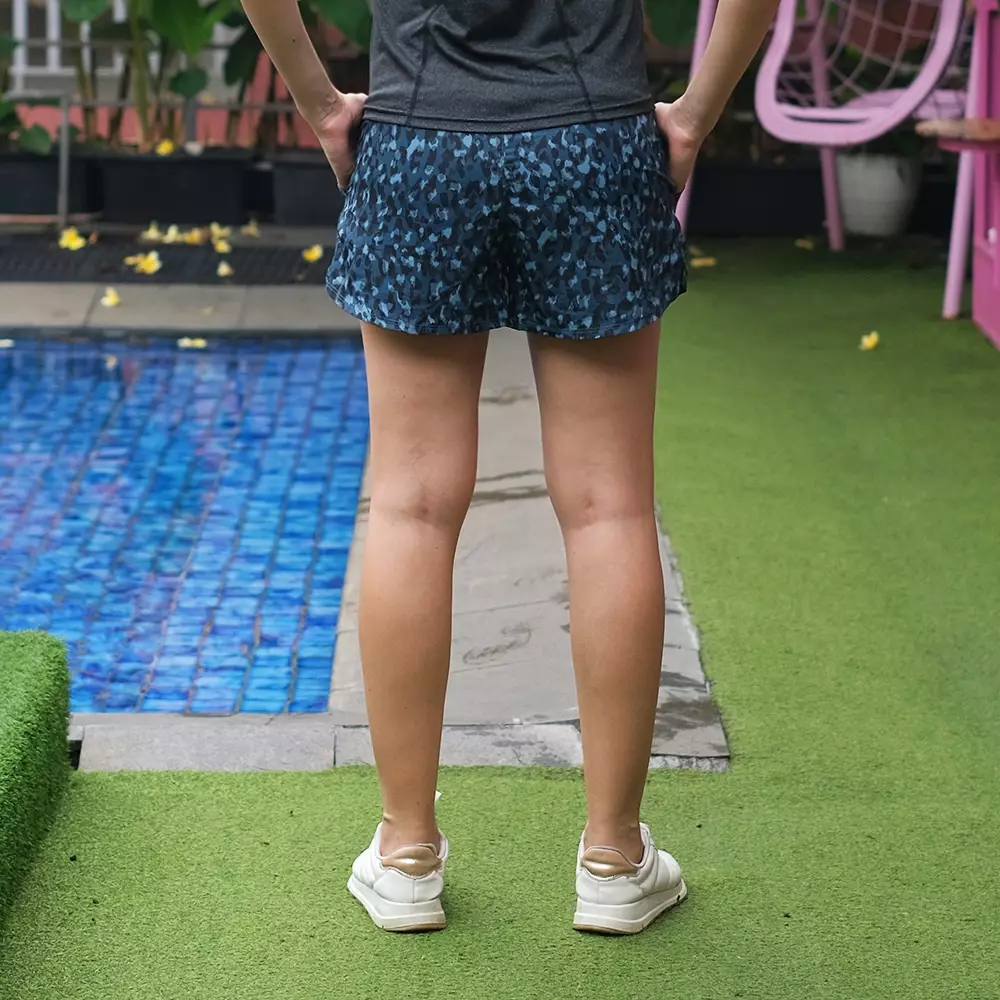 Fitwear - Celana Pendek + Inner Olahraga Wanita ANNA PRINTED BIG SIZE - KRT GREEN