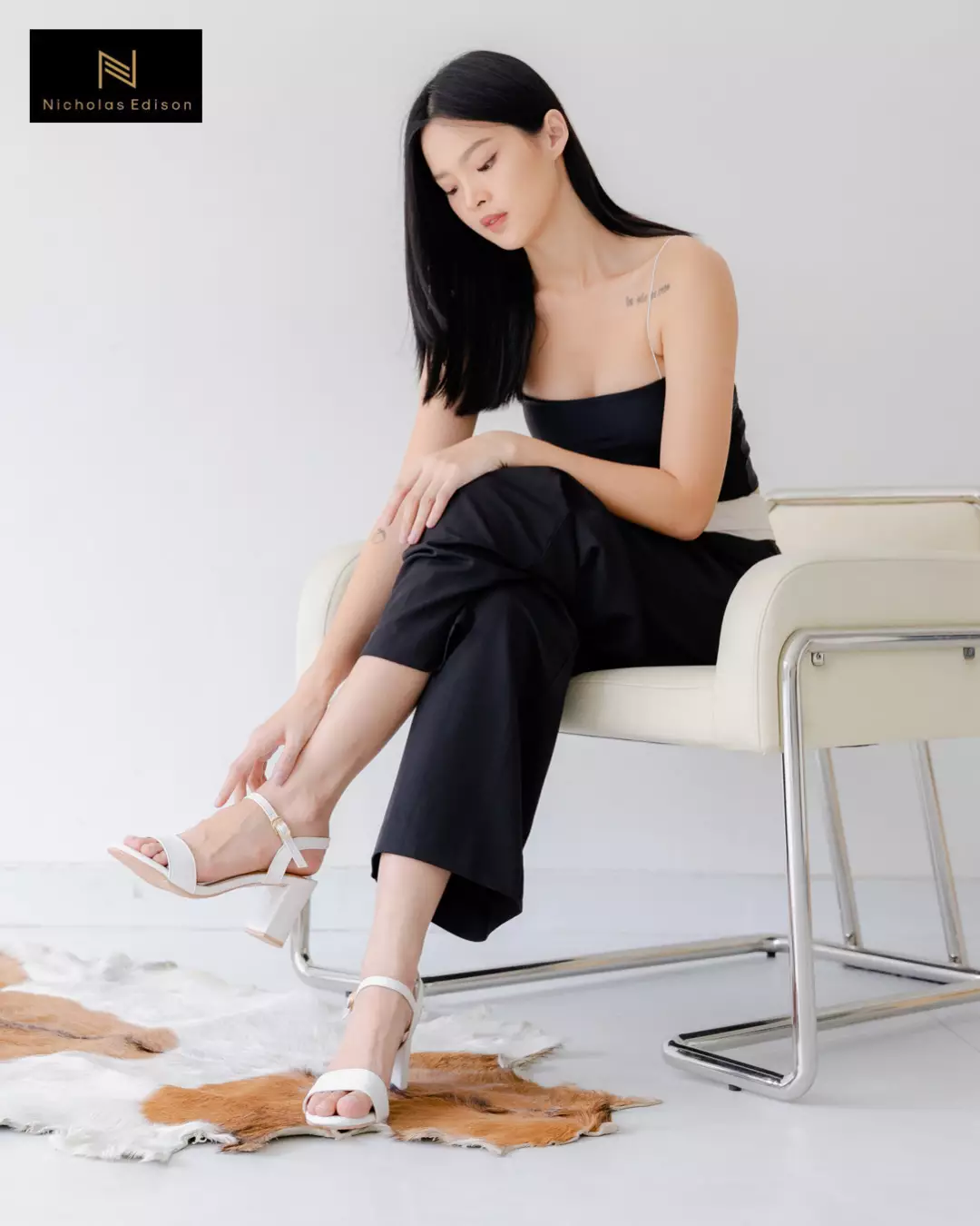 Nicholas Edison Heel Vara White