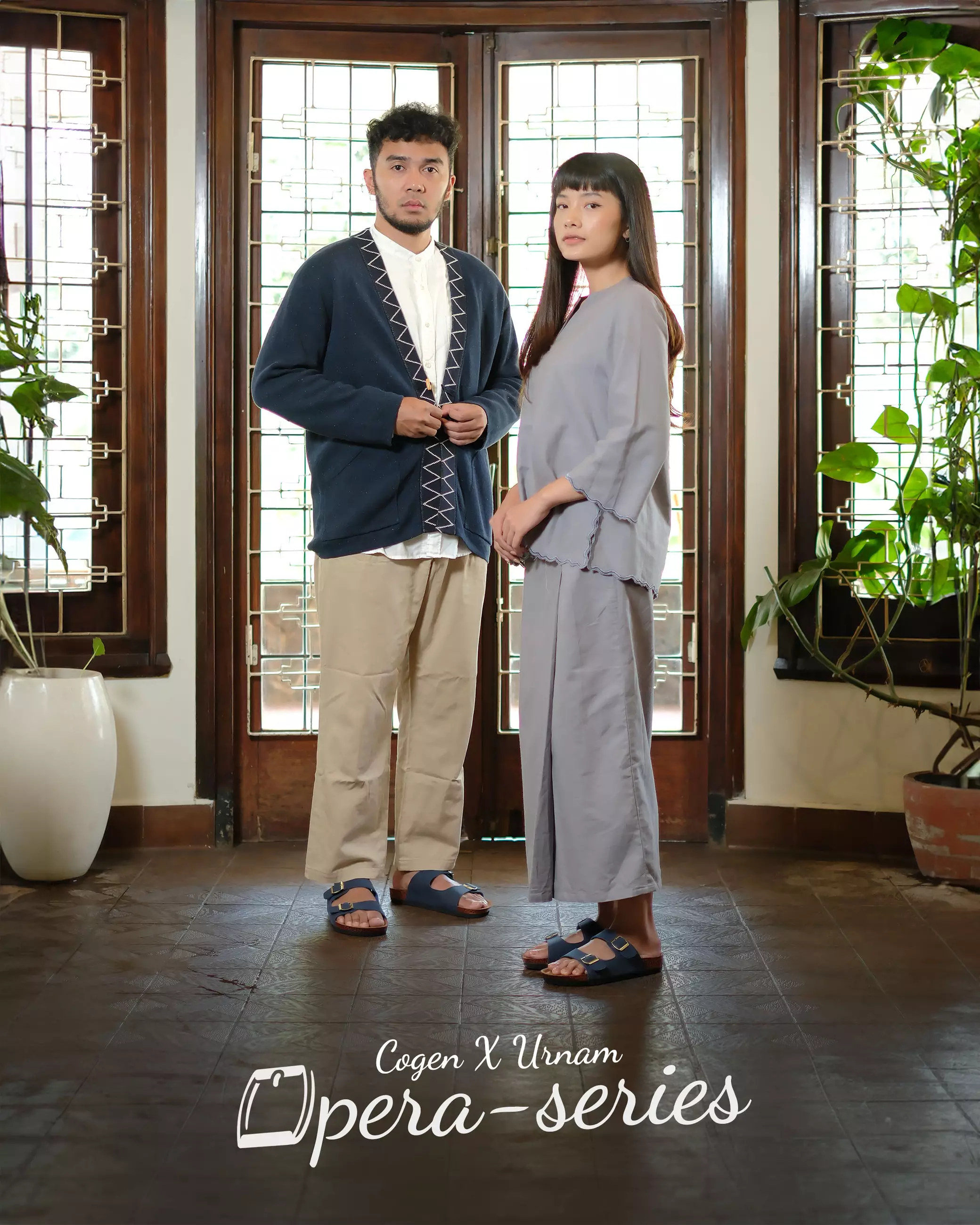 Cogen Sandal Pria Kulit Sendal Slop Birken Vintage - Opera Blue