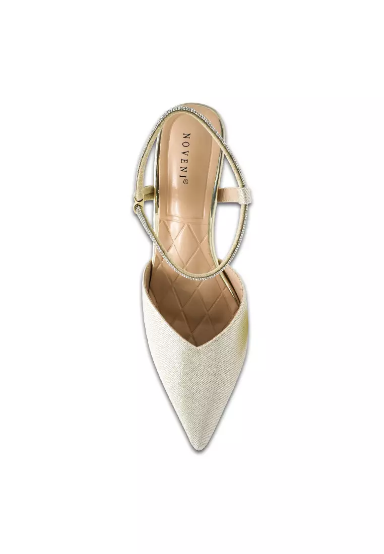 Women Sling Back Faux Leather Strap Casual Heels - 240190158