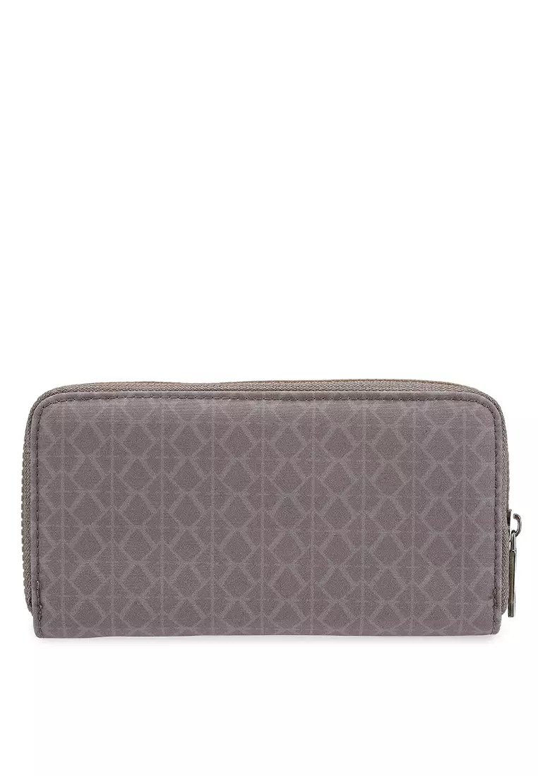 Printed Nylon Zip-Up Wallet
